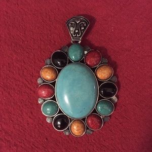 Large Stone Inlay Pendant